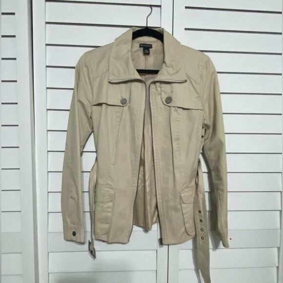 Beige Belted Jacket - Picture 1 of 5